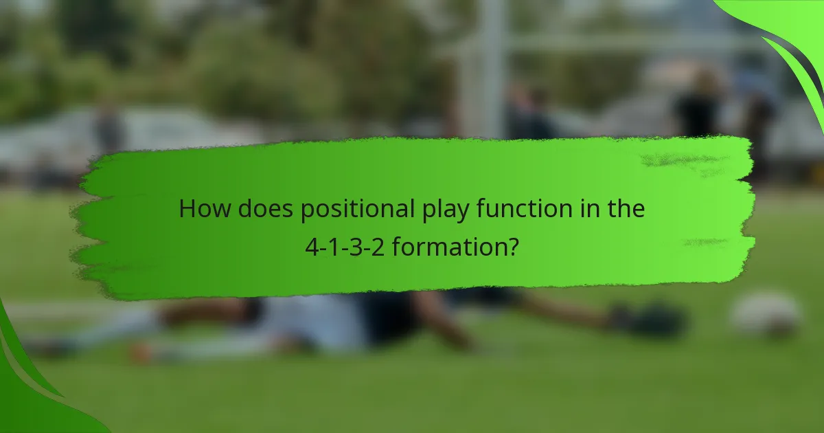 How does positional play function in the 4-1-3-2 formation?