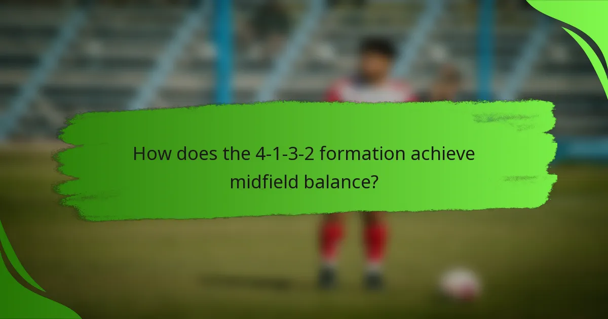 How does the 4-1-3-2 formation achieve midfield balance?