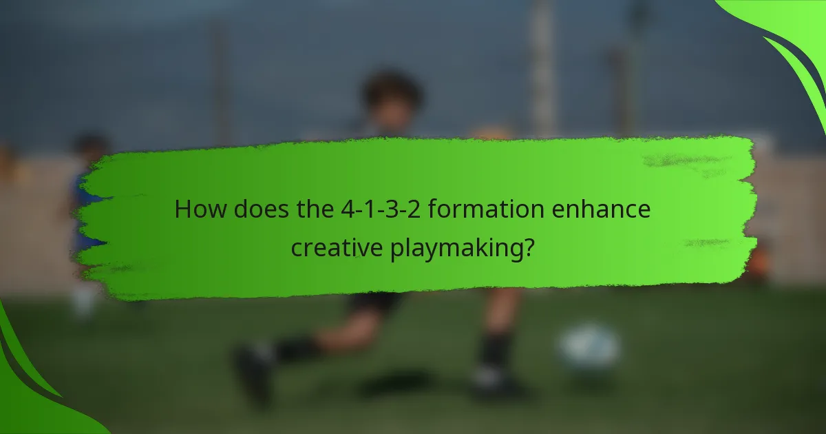 How does the 4-1-3-2 formation enhance creative playmaking?