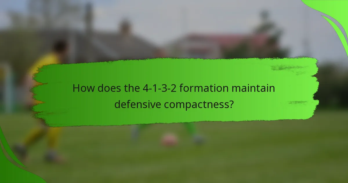 How does the 4-1-3-2 formation maintain defensive compactness?