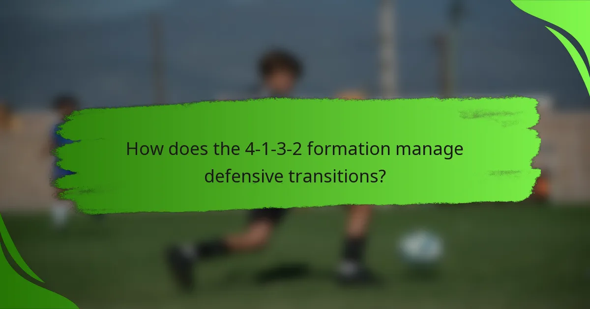How does the 4-1-3-2 formation manage defensive transitions?