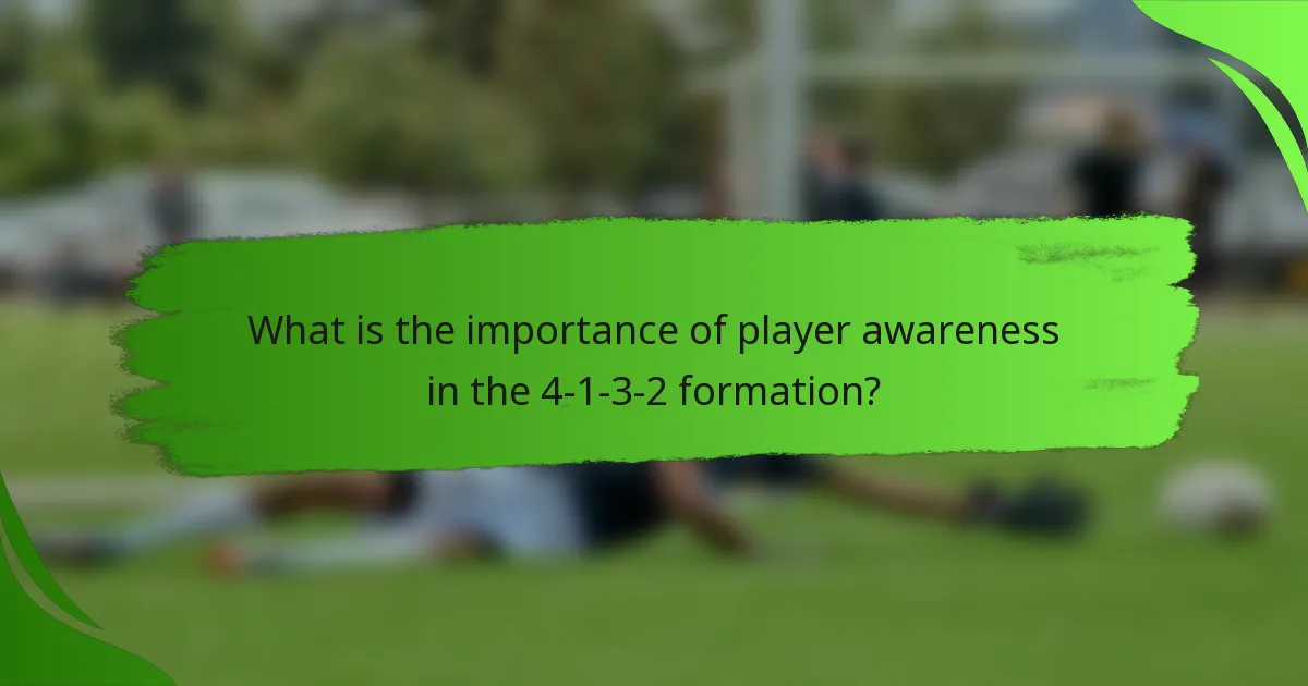What is the importance of player awareness in the 4-1-3-2 formation?